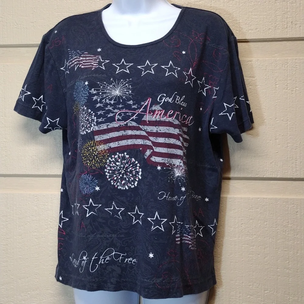 Patriotic God Bless America graphic tee L - Picture 2 of 6